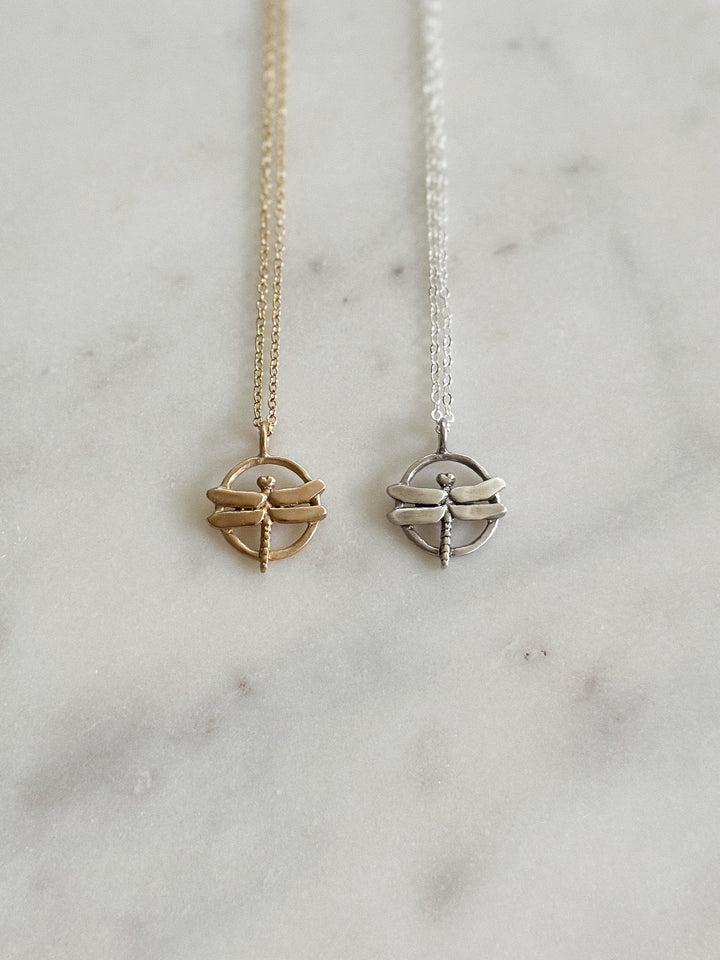 MIMOSA Handcrafted's Dragonfly Pendant in Bronze and Sterling Silver