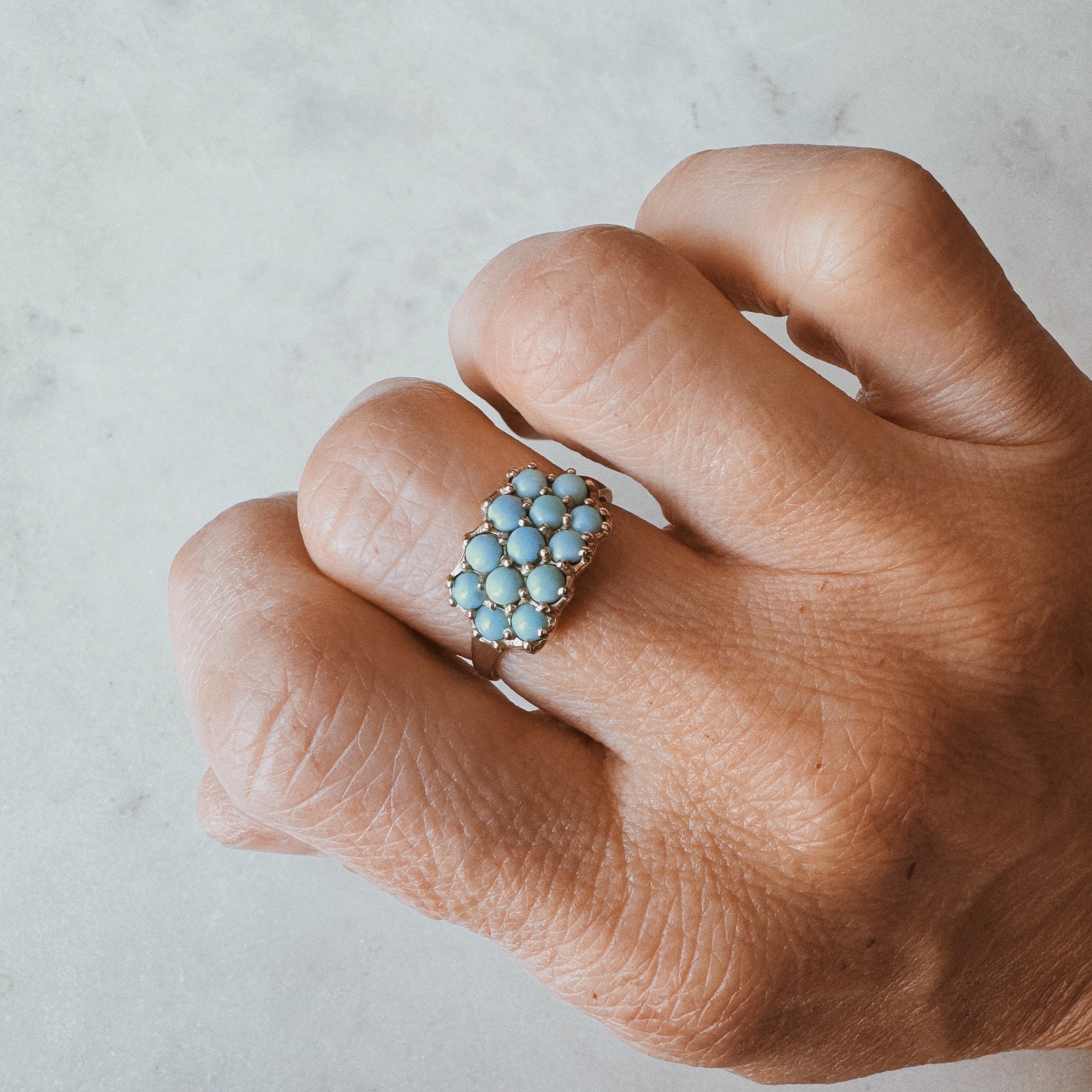 Silver, Turquoise, hotsell Bronze Ring