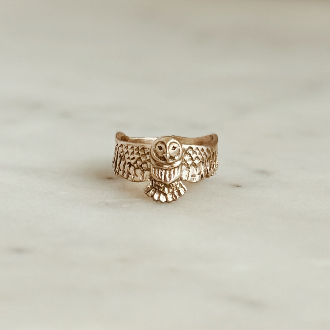 The MIMOSA Handcrafted Owl Ring in Bronze