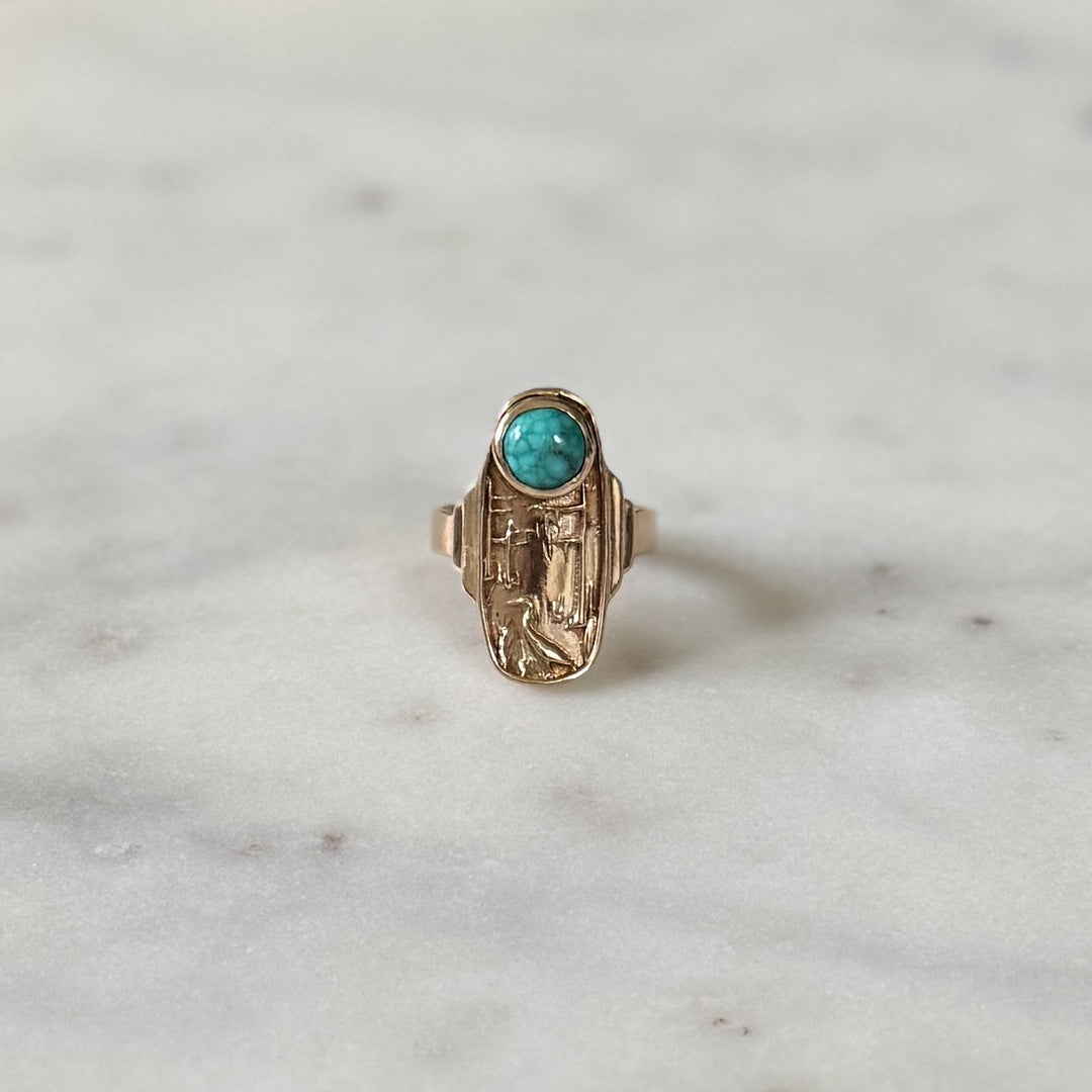 Bronze Louisiana Wild Ring with Turquoise from MIMOSA Handcrafted