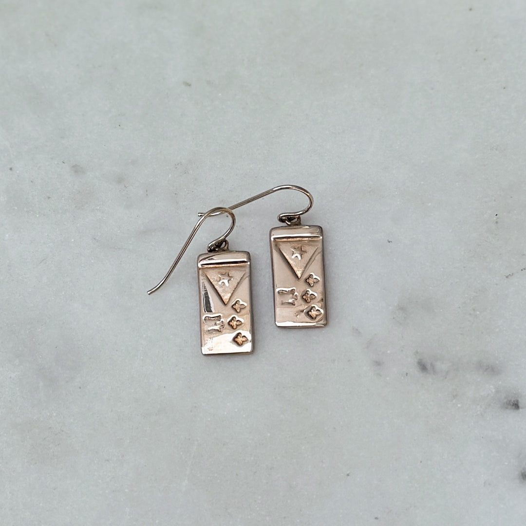 MIMOSA Handcrafted Bronze Acadian Flag Earrings