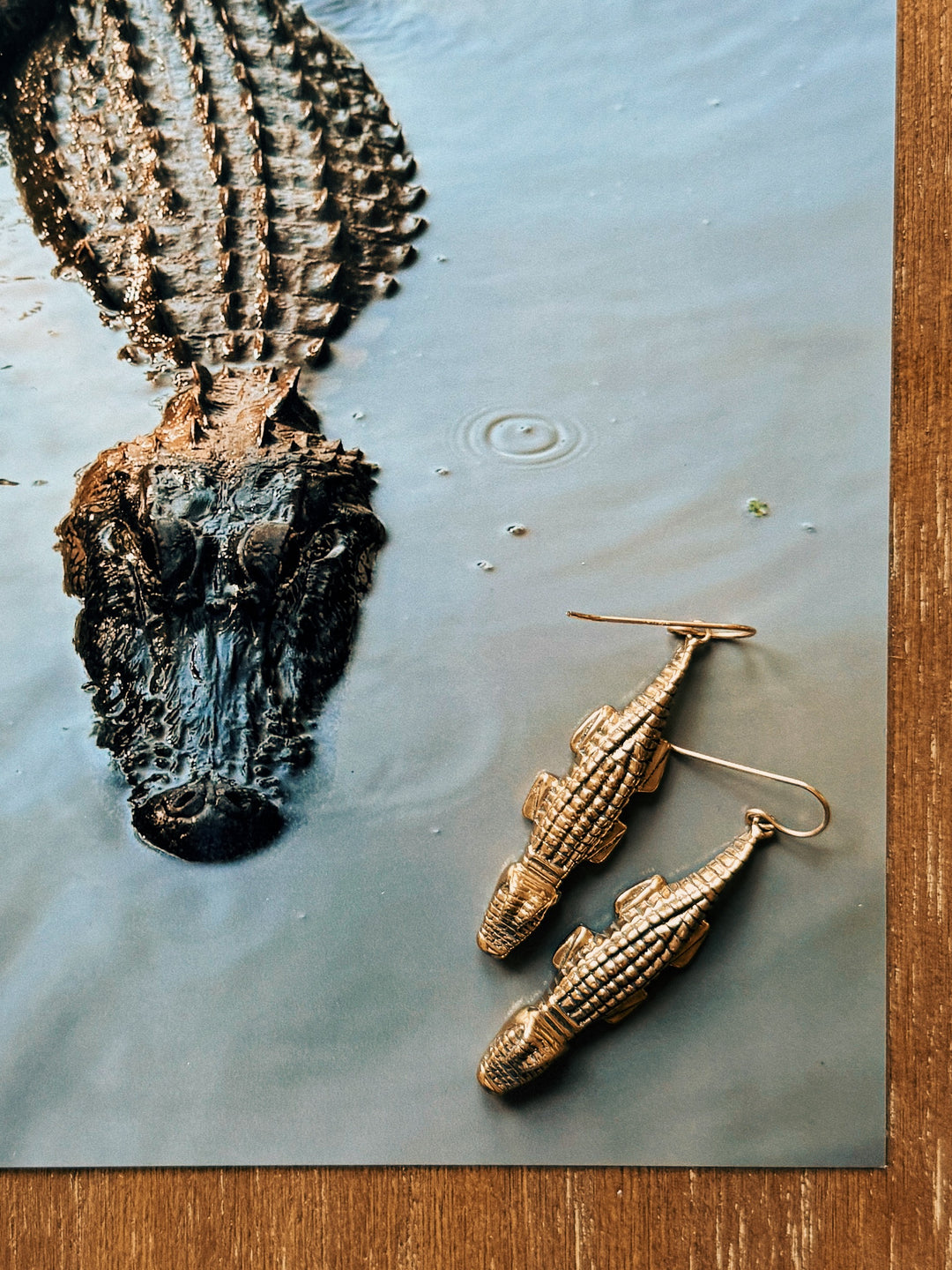 MIMOSA Handcrafted Louisiana Alligator Earrings