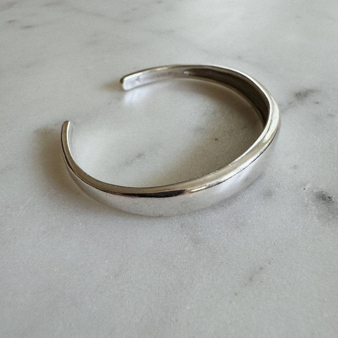 MIMOSA Handcrafted Thin Dome Bracelet in Sterling Silver