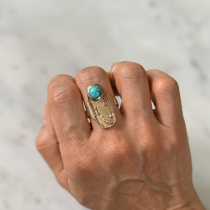 Bronze Louisiana Wild Ring with Turquoise from MIMOSA Handcrafted