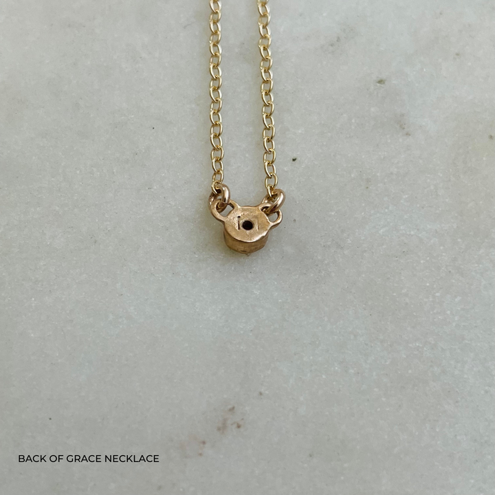 Back of Handmade Grace Birthstone Necklace