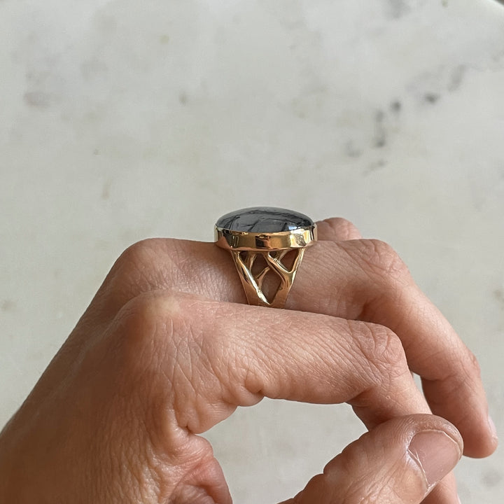 Mother Tree Ring With Tourmalinated Quartz | MIMOSA Handcrafted