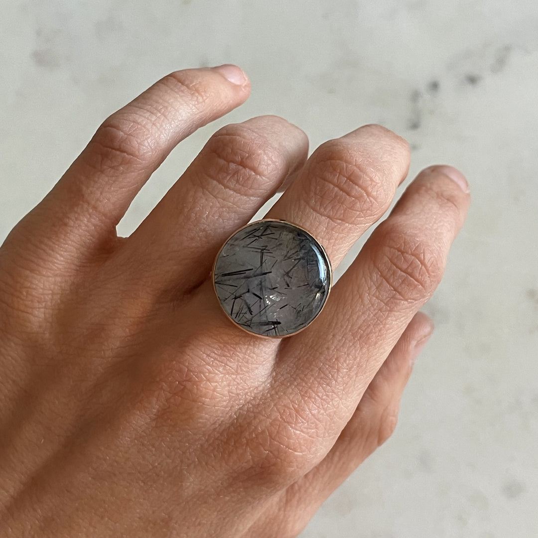 Mother Tree Ring With Tourmalinated Quartz | MIMOSA Handcrafted