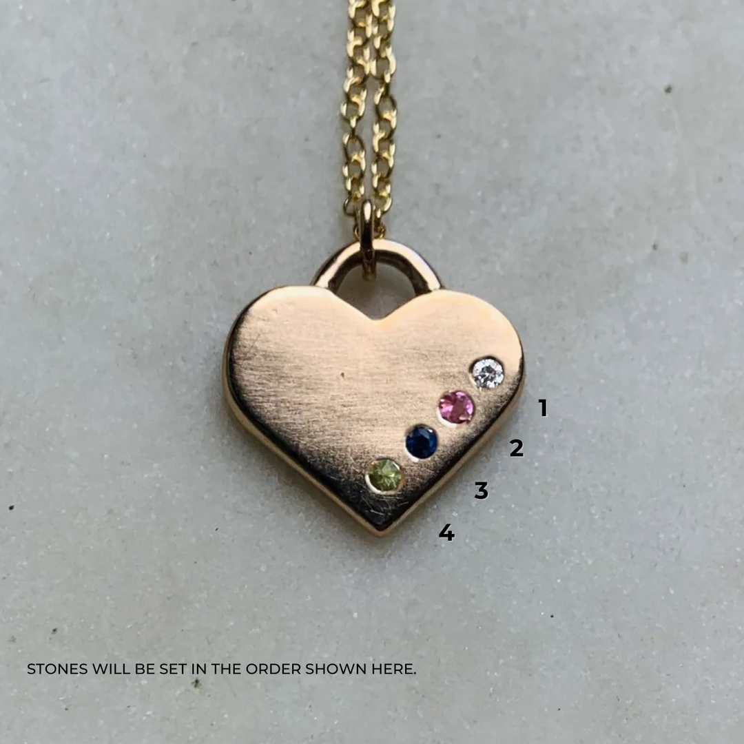 Heart necklace with birthstone outlet