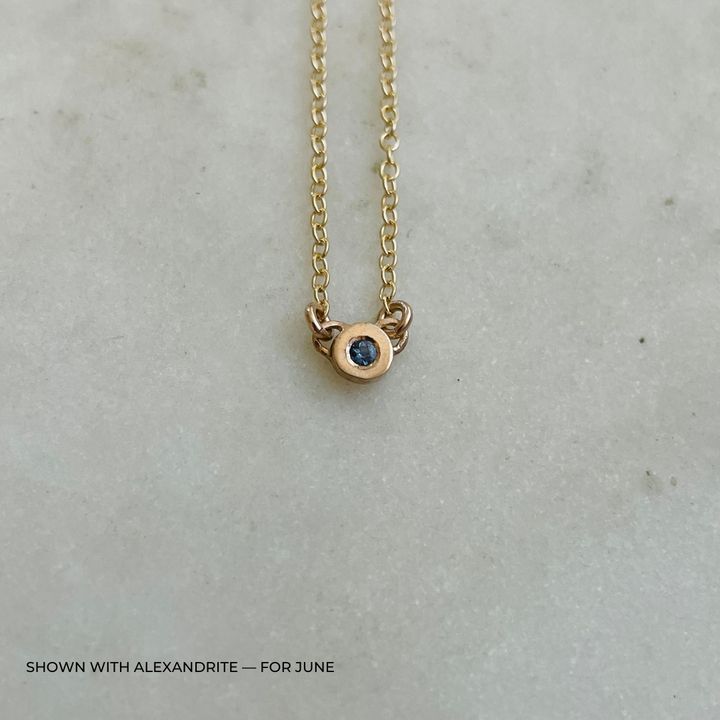 Handmade Bronze Birthstone Necklace with Alexandrite