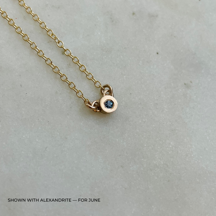 Handmade Bronze Birthstone Necklace with Alexandrite