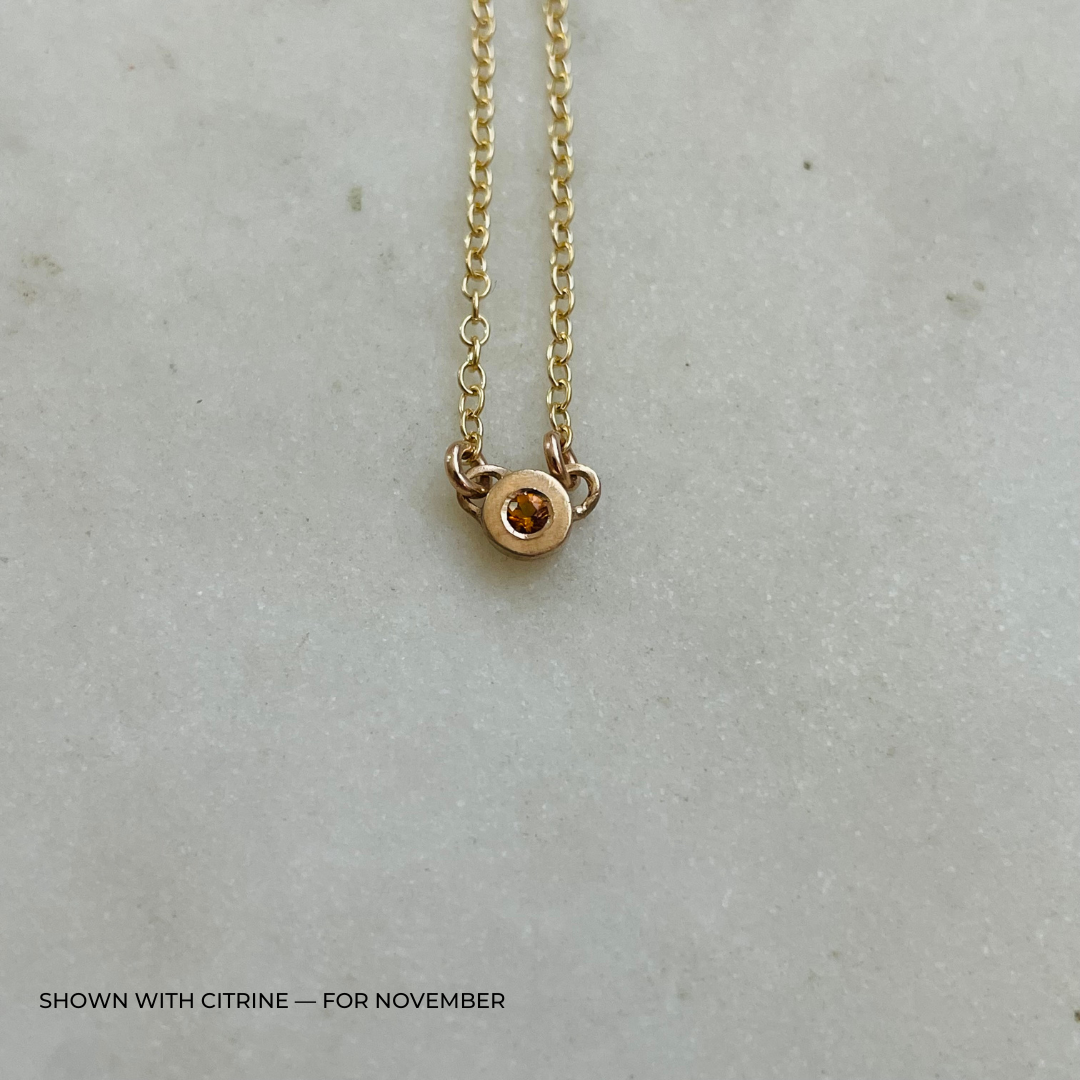 Handmade Bronze Birthstone Necklace with Citrine