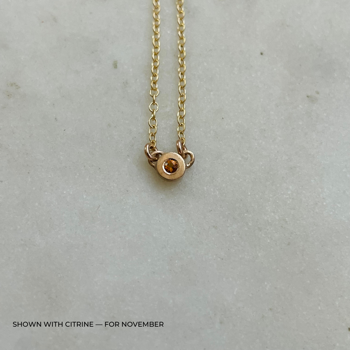 Handmade Bronze Birthstone Necklace with Citrine