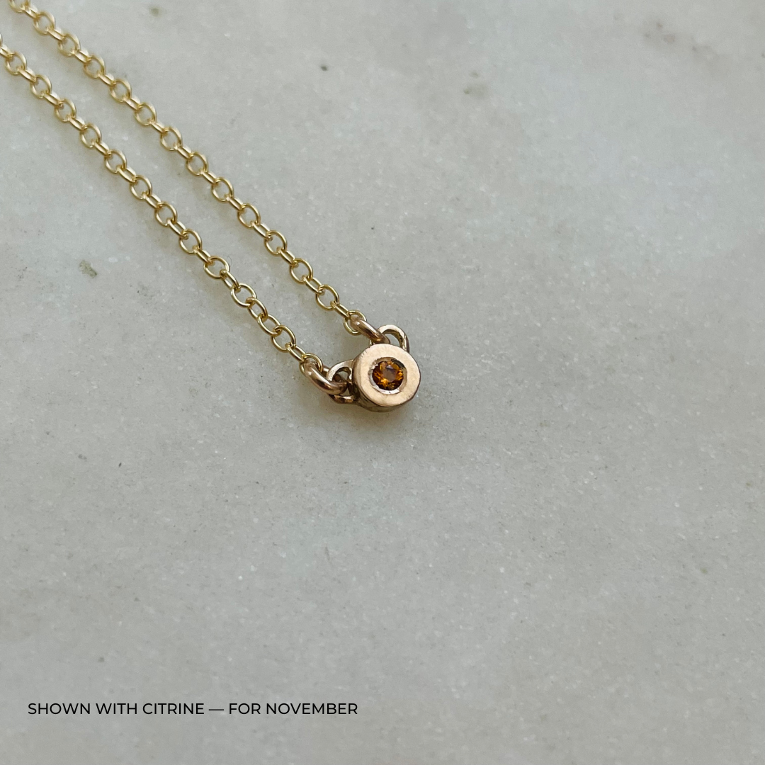 Handmade Bronze Birthstone Necklace with Citrine