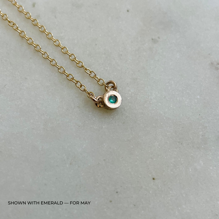 Handmade Bronze Birthstone Necklace with Emerald