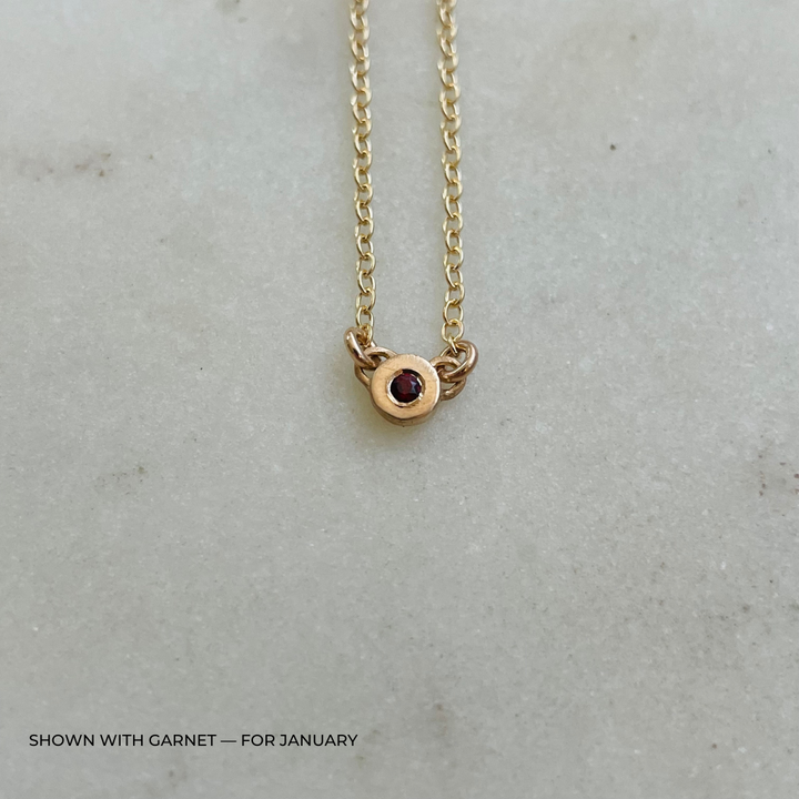 Handmade Bronze Birthstone Necklace with Garnet