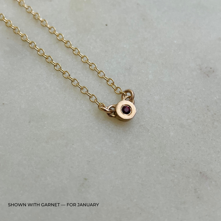 Handmade Bronze Birthstone Necklace with Garnet