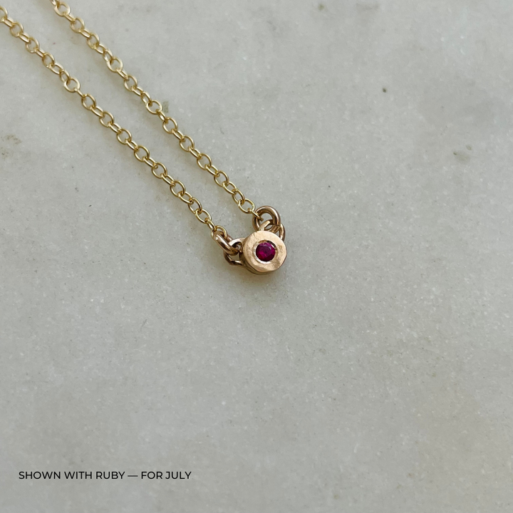 Handmade Bronze Birthstone Necklace with Ruby