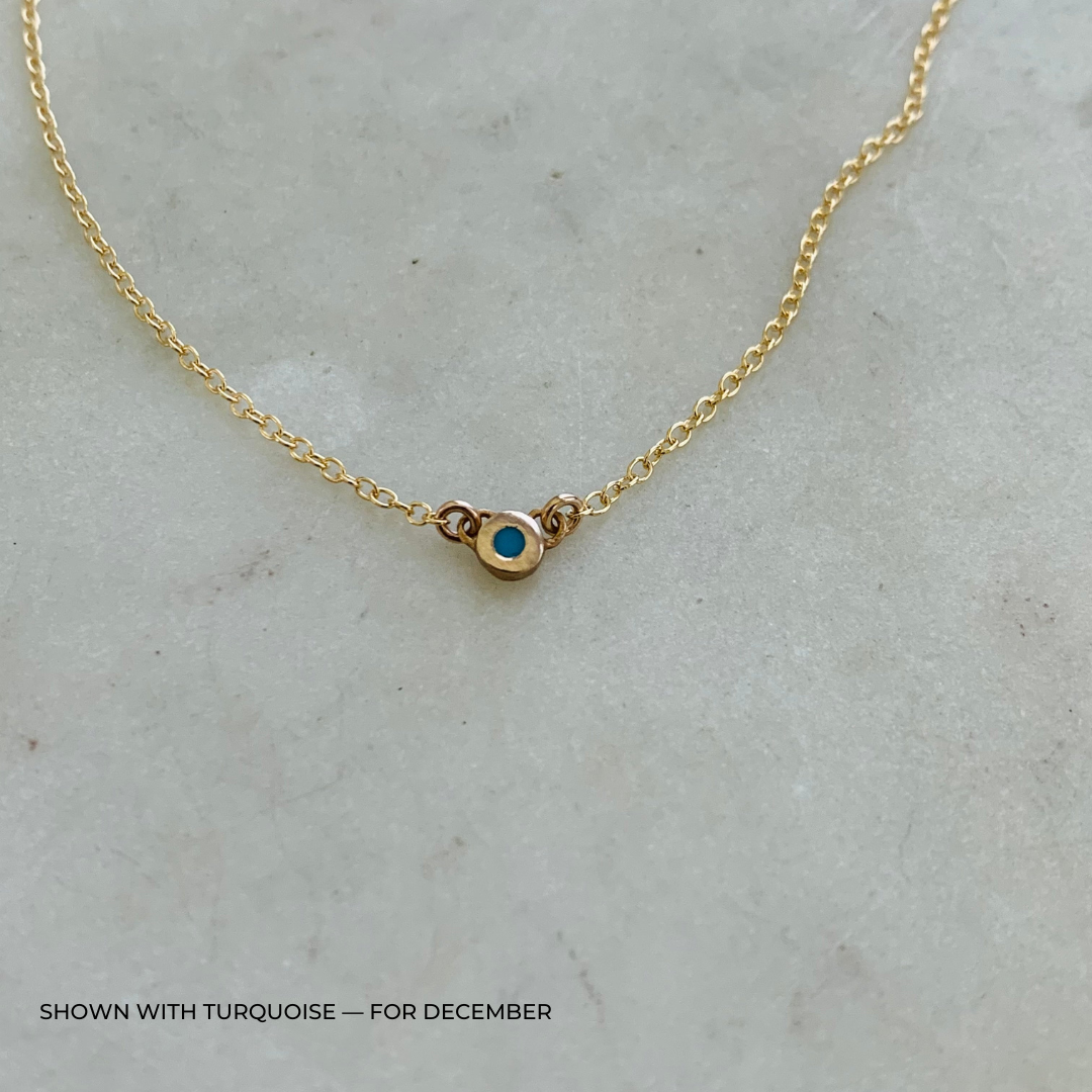 Handmade Bronze Birthstone Necklace with Turquoise 