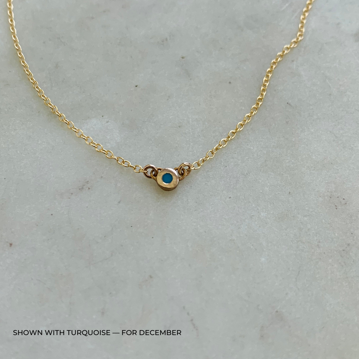 Handmade Bronze Birthstone Necklace with Turquoise 