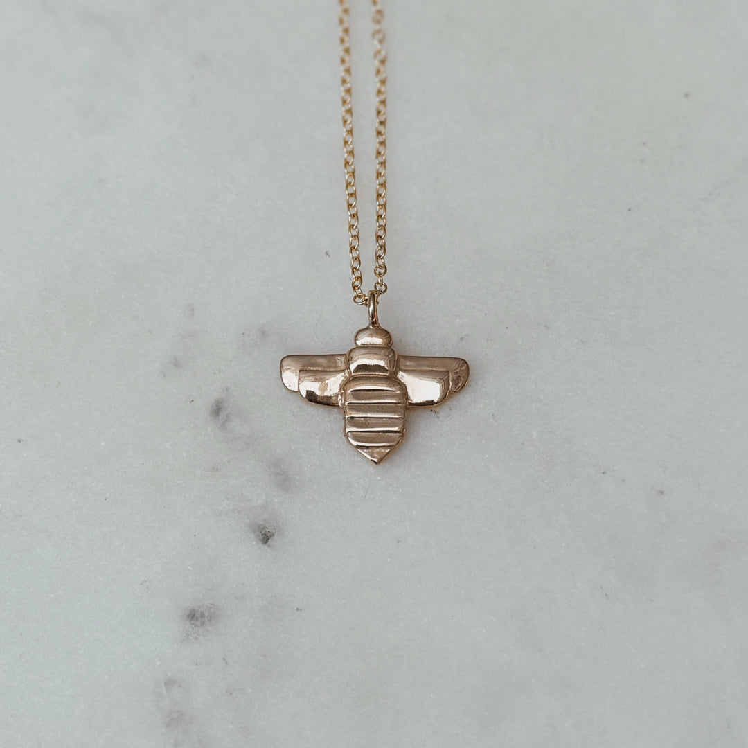 Bronze Bee Necklace