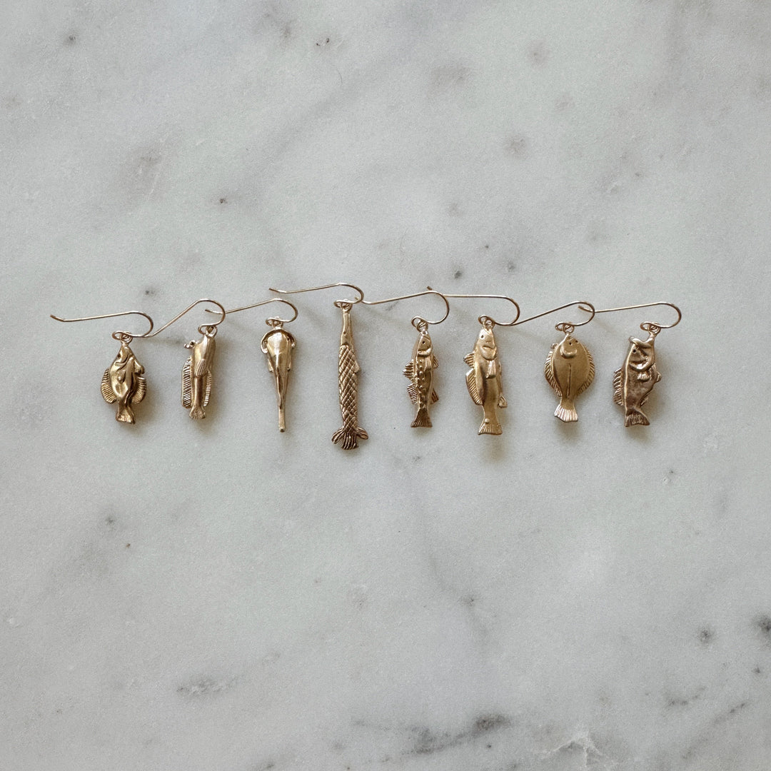 MIMOSA Handcrafted Fish Earrings in Bronze