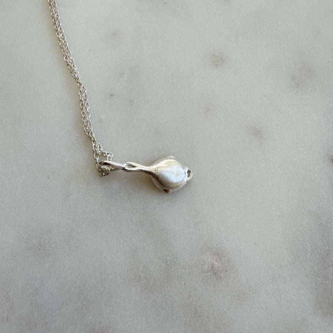 Cast Iron Skillet Pendant in Sterling Silver | MIMOSA Handcrafted 