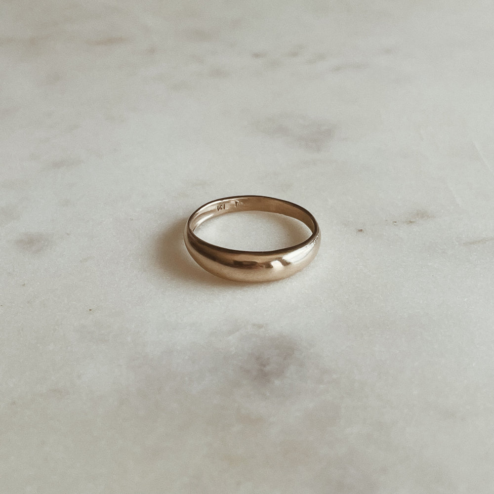 Dainty Dome Ring in 14K Gold