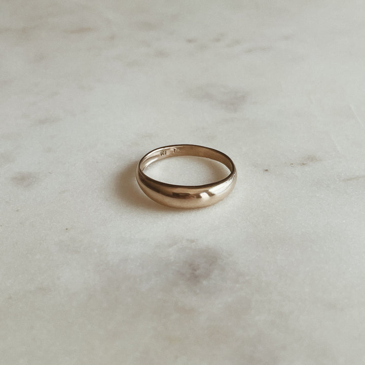 Dainty Dome Ring in 14K Gold