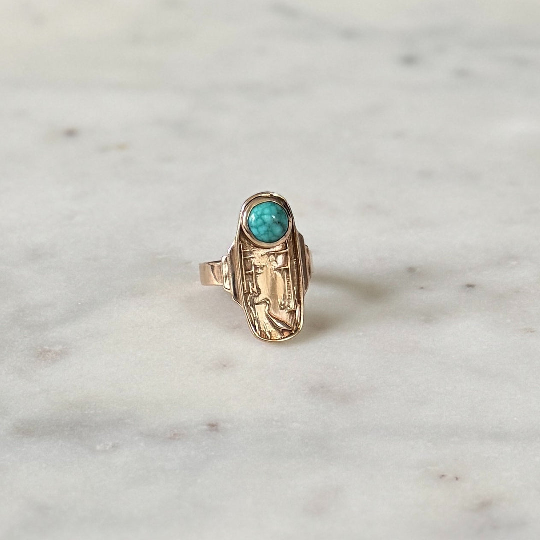 Bronze Louisiana Wild Ring with Turquoise from MIMOSA Handcrafted