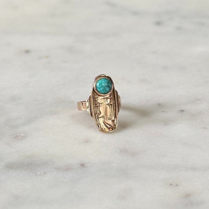 Bronze Louisiana Wild Ring with Turquoise from MIMOSA Handcrafted