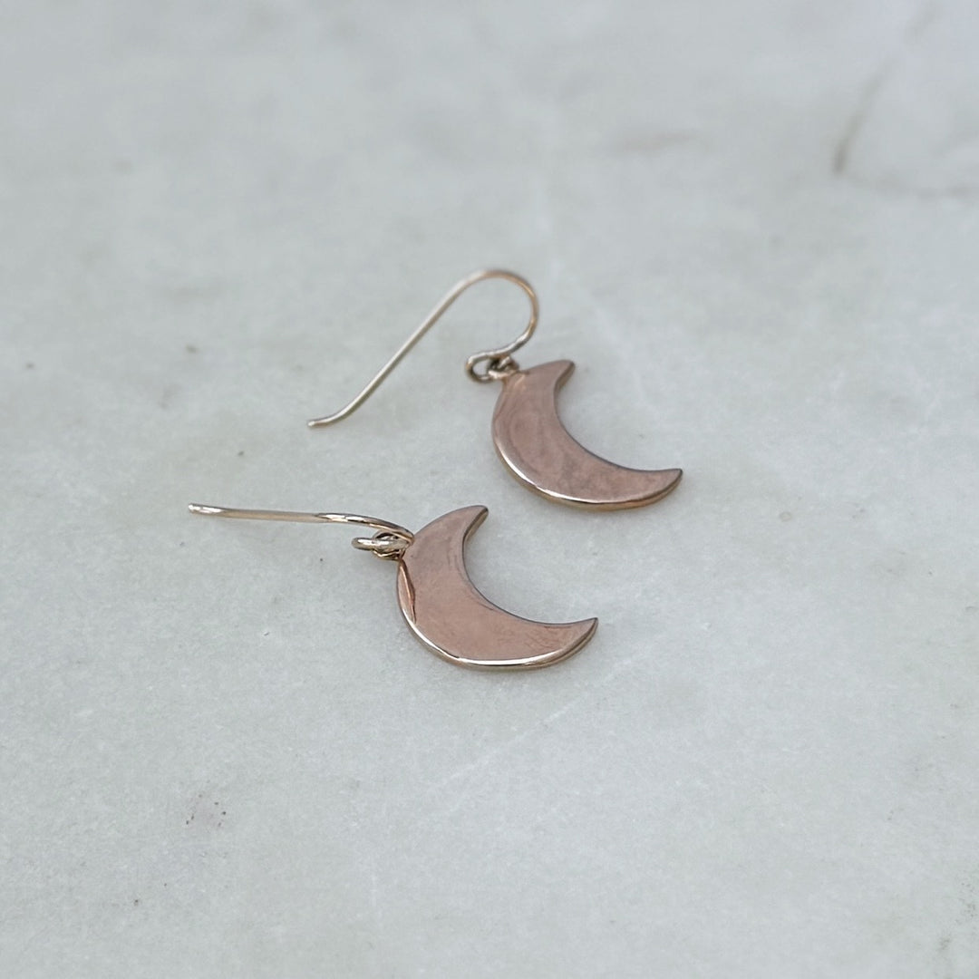 MIMOSA Handcrafted Bronze Crescent Moon Earrings