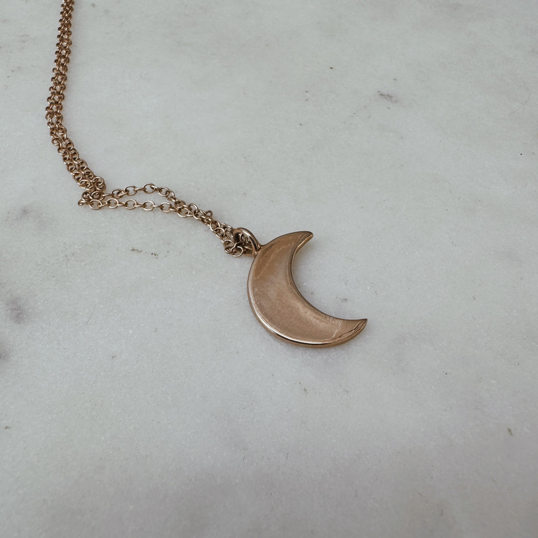 MIMOSA Handcrafted Bronze Crescent Moon Pendant