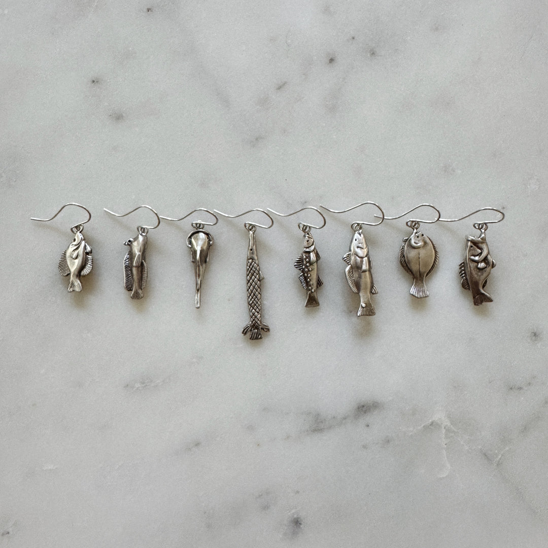 MIMOSA Handcrafted Fish Earrings in Sterling Silver