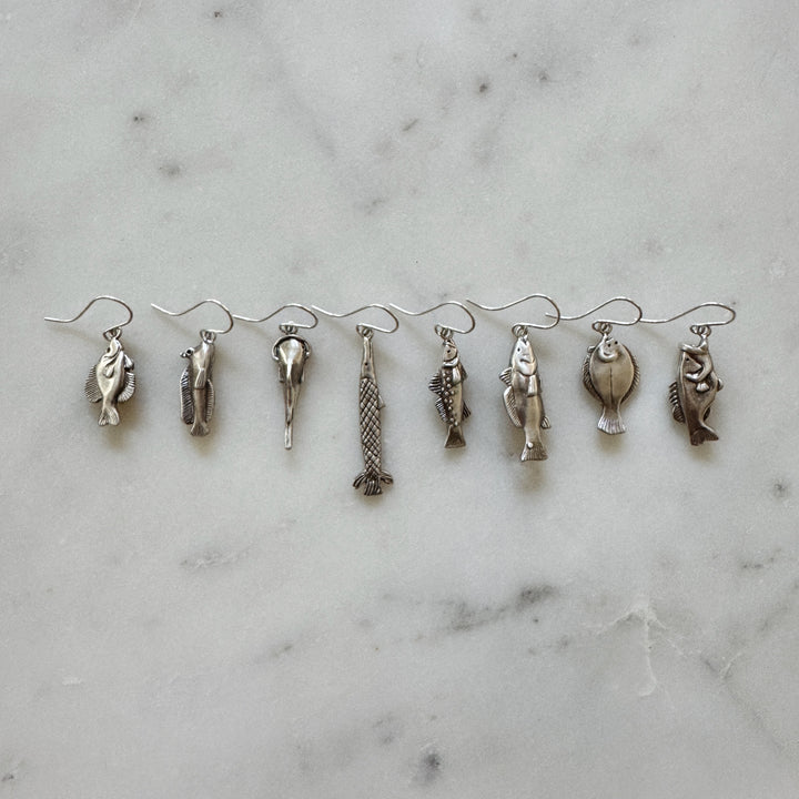 MIMOSA Handcrafted Fish Earrings in Sterling Silver