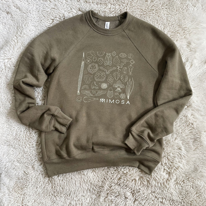 MIMOSA Handcrafted Sweatshirt Featuring Jewelry Designs