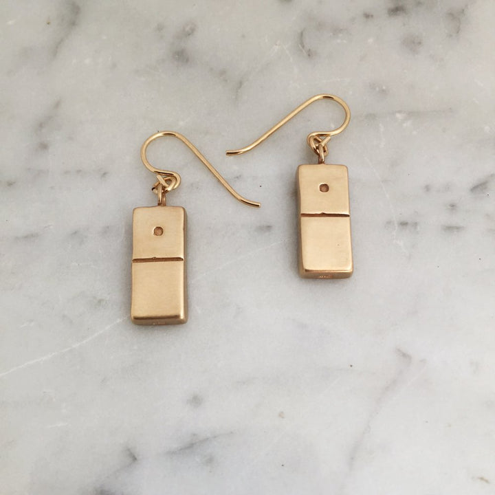 MIMOSA Handcrafted Bronze Domino Earrings