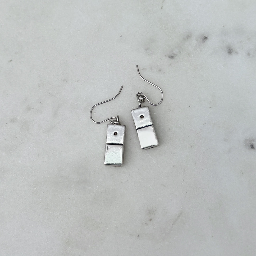 Sterling Silver Domino Earrings