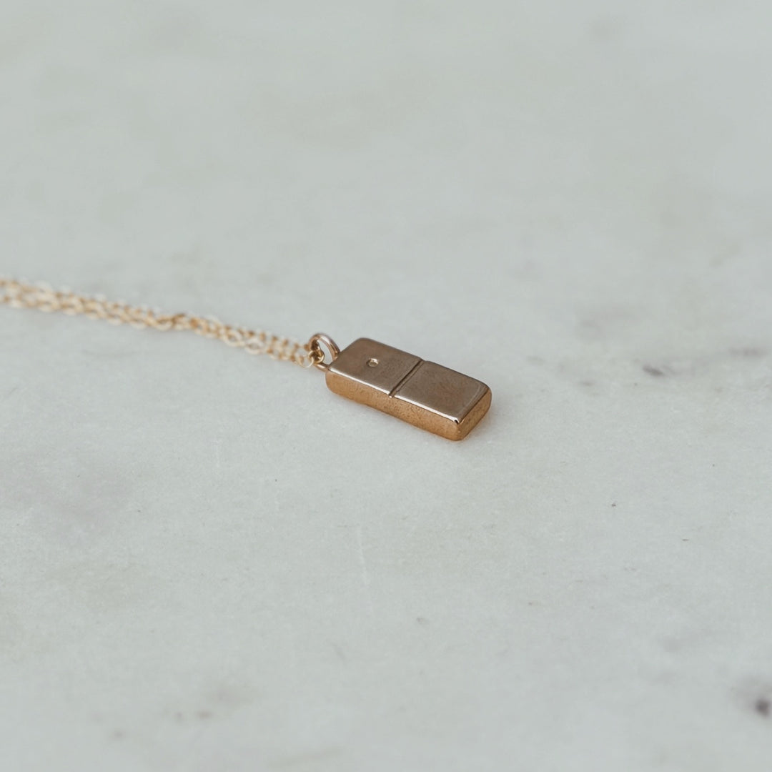 MIMOSA Handcrafted Bronze Domino Pendant