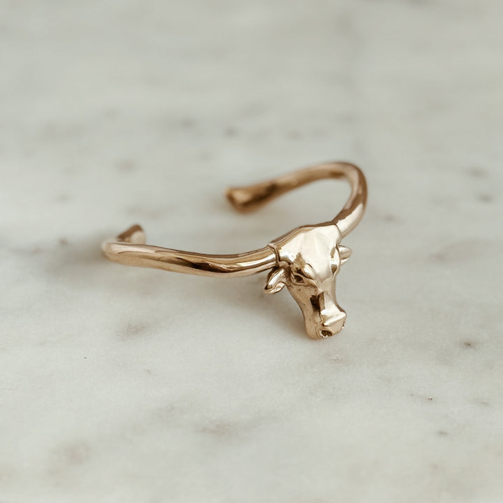 The MIMOSA Handcrafted Longhorn Cuff in Bronze