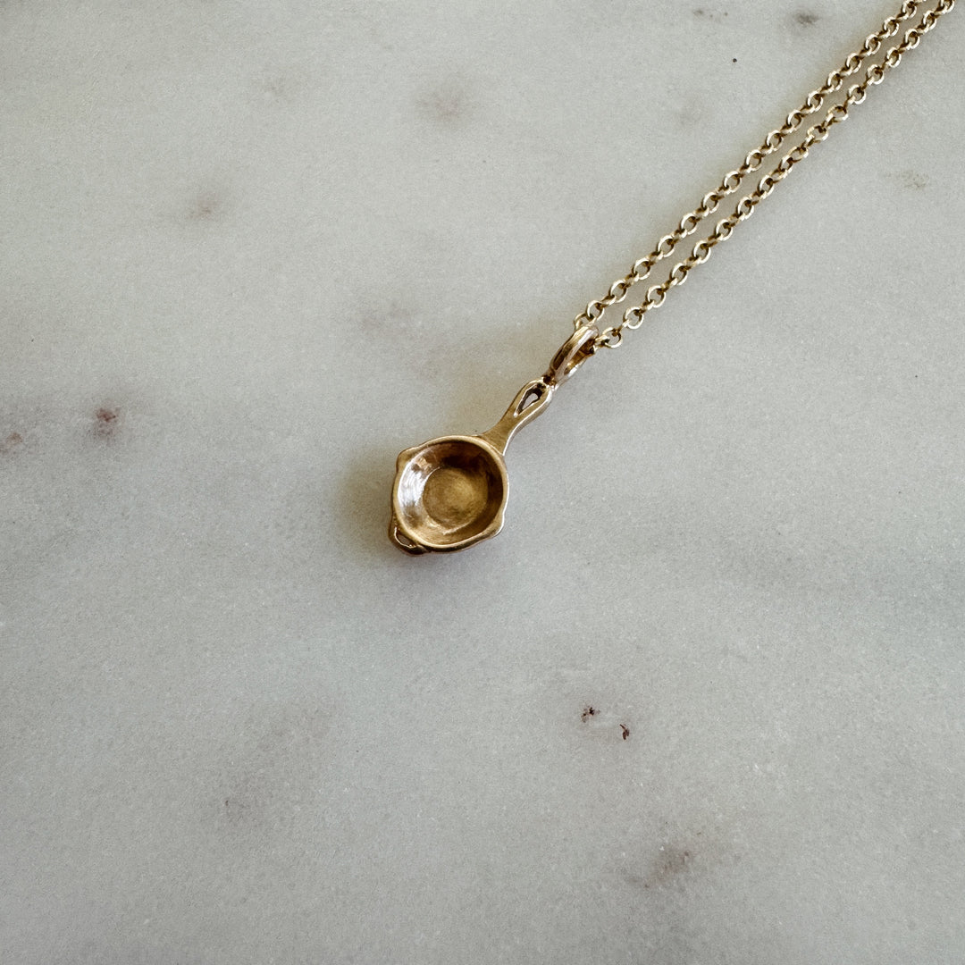 Cast Iron Skillet Pendant in Bronze | MIMOSA Handcrafted 