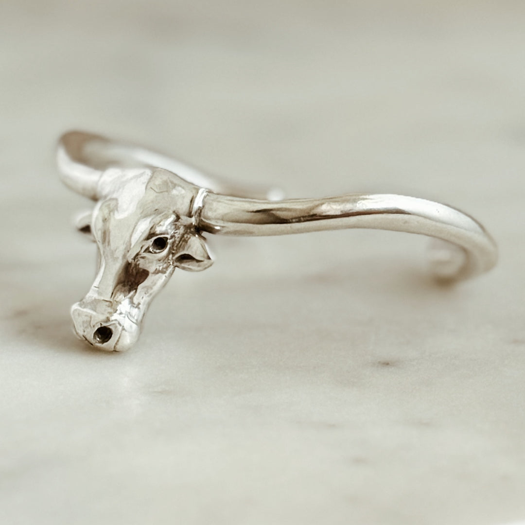 The MIMOSA Handcrafted Longhorn Cuff in Sterling Silver