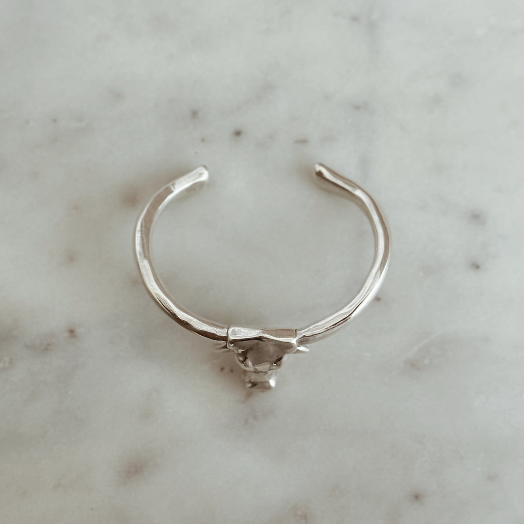 The MIMOSA Handcrafted Longhorn Cuff in Sterling Silver