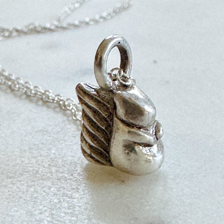 MIMOSA Handcrafted Squirrel Necklace Charm in Sterling Silver