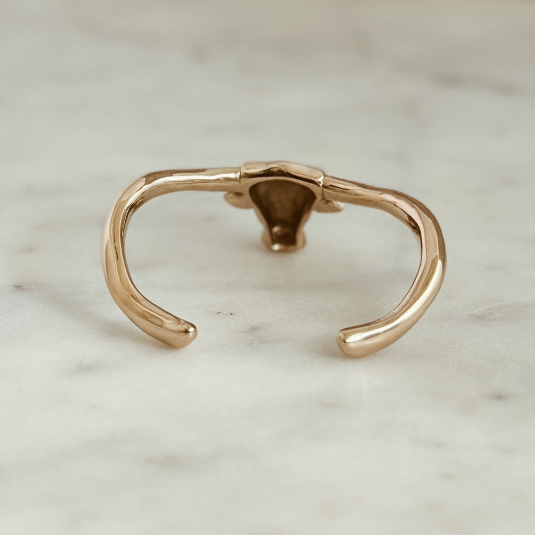 The MIMOSA Handcrafted Longhorn Cuff in Bronze