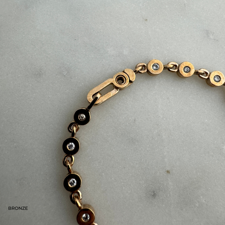 MIMOSA Handcrafted's Tennis Bracelet, the Gracelet, in Bronze with Diamonds. 