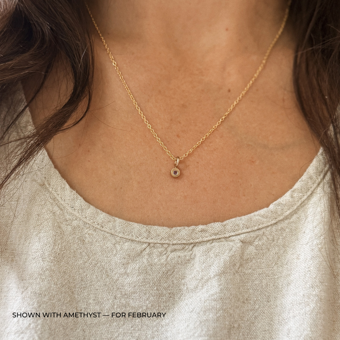 MIMOSA Handcrafted Amethyst Birthstone Necklace