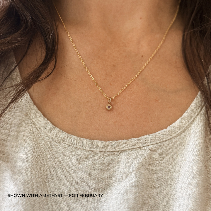 MIMOSA Handcrafted Amethyst Birthstone Necklace