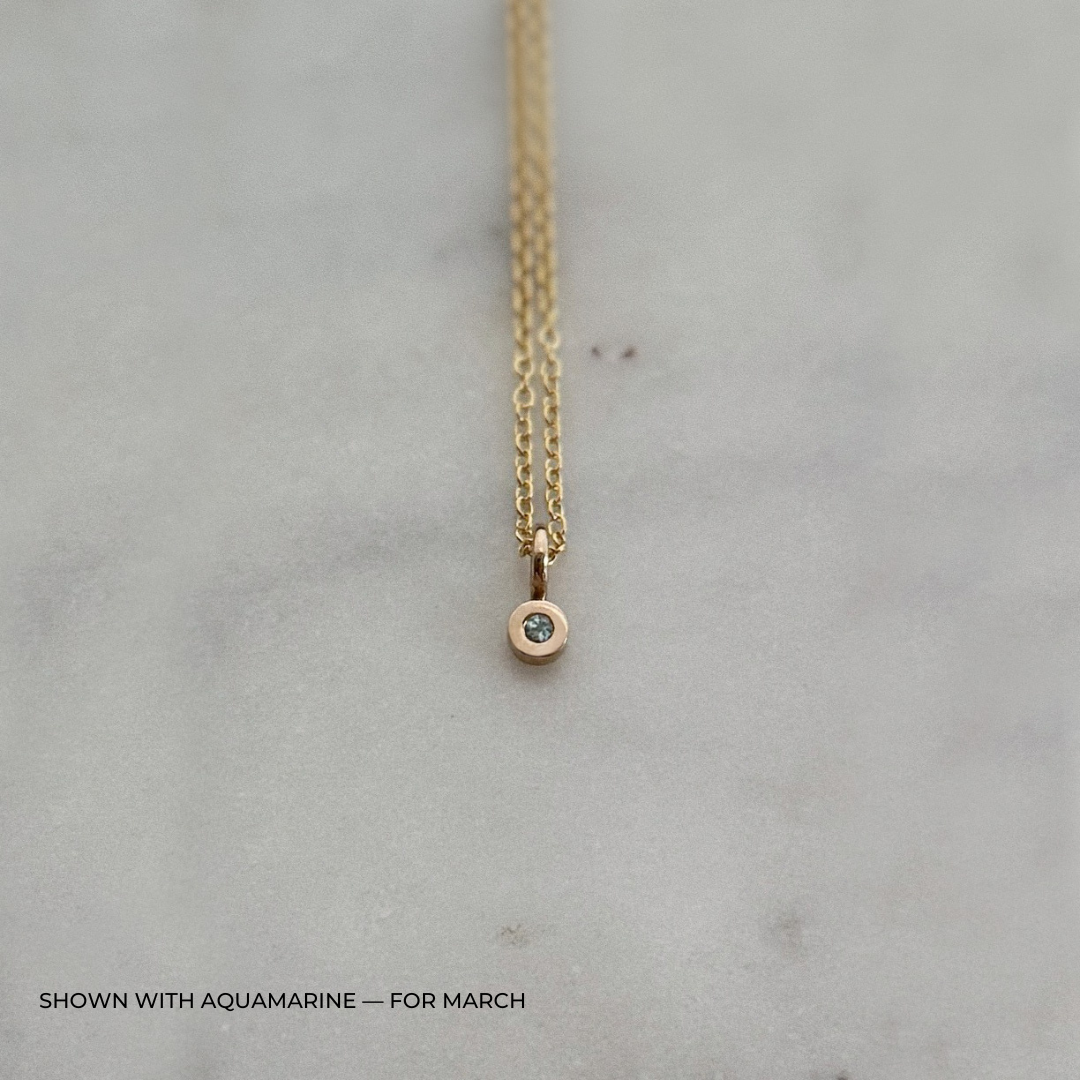 MIMOSA Handcrafted Aquamarine Birthstone Necklace