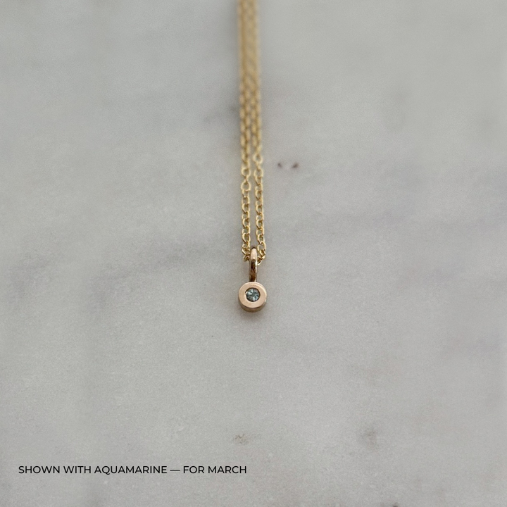 MIMOSA Handcrafted Aquamarine Birthstone Necklace