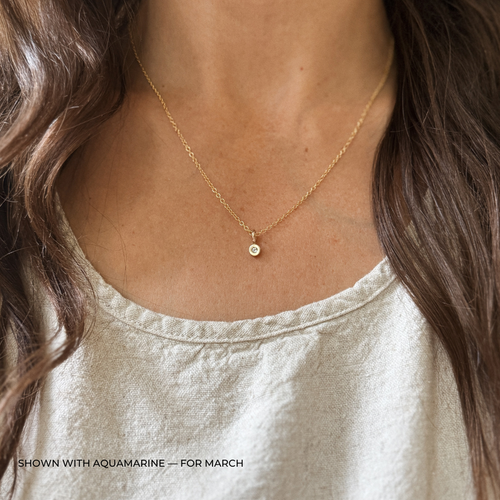 MIMOSA Handcrafted Aquamarine Birthstone Necklace